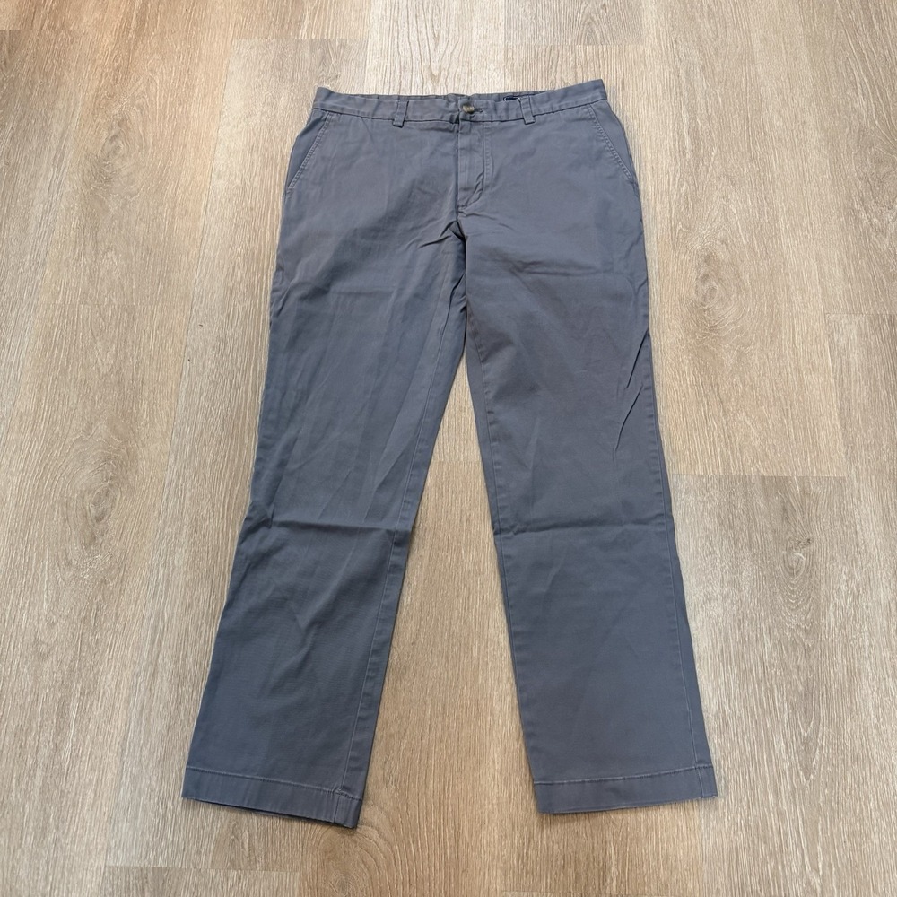 Vineyard Vines Breaker‎ Pants Mens 35x32 Grey Chino Stretch Casual Flat Front